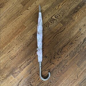 Burberry Pink Plaid walking Umbrella with Curved Handle